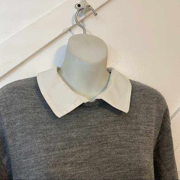 Harve Benard Knee Length Collared Knit Sweater Dress Heathered Gray Sz M - Picture 2 of 9